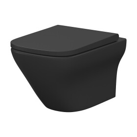 CERSANIT - Sada B575: závěsné WC HF LARGA čtverec CLEAN ON TS SLIM WRAP DUR SC EO antracit BOX S701-611