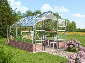 Skleník ze skla Vitavia Cassandra 9900, tl. skla 3 mm (stříbrný)