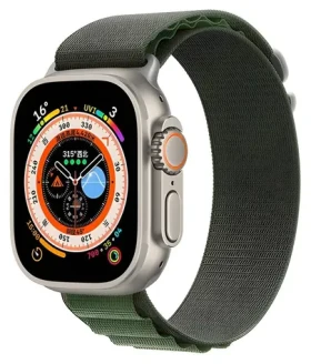 Devia Deluxe Sport5 44/45/49mm khaki zelená / Řemínek pro Apple Watch / Nylonový / Nastavitelný (6938595381867)