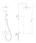 OMNIRES - Y termostatický sprchový sloup zlatá kartáčovaná /GLB/ Y1244SUGLB