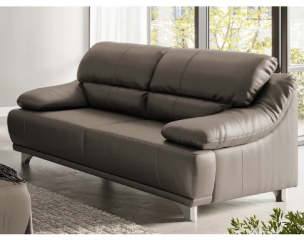 Dvoumístná pohovka Maranello, hnědo-béžová kůže