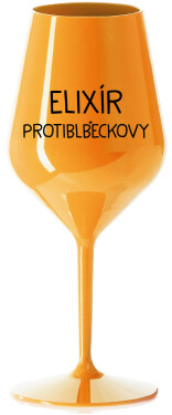 ELIXÍR PROTIBLBEČKOVÝ - oranžová nerozbitná sklenice na víno 470 ml