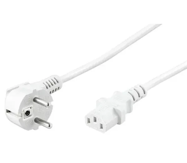 MicroConnect Síťový napájecí kabel Schuko 90° úhel - C13 3m bílá (PE010430W)