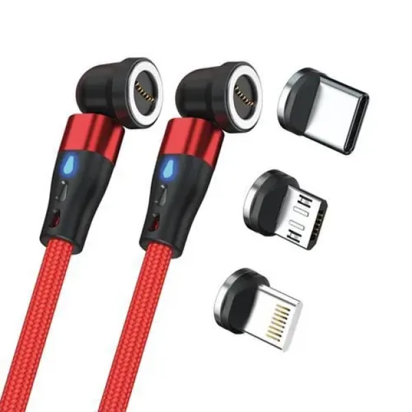 RealPower MagneticCharge 2 červená / Magnetický nabíjecí kabel / 1 m / magnetický konektor / 6 adaptérů (439649)