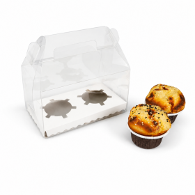 Cake Star Cake Star Plastový box na 2 ks cupcakes s vložkou (16 x 9,5 x 15,8 cm)