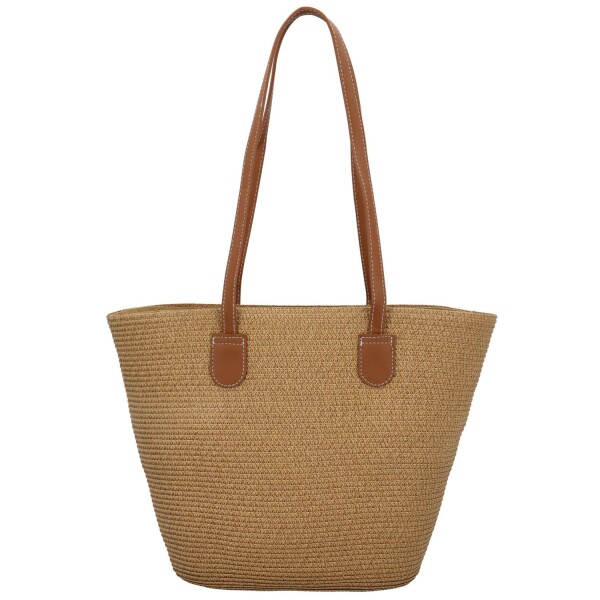 Módní dámská slaměná kabelka na rameno Sadie, béžová