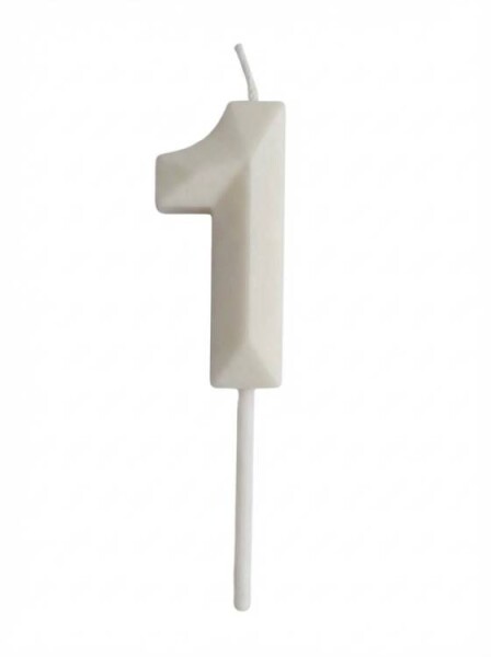 Dortisimo Svíčka s elegantním motivem číslo 1 bílá