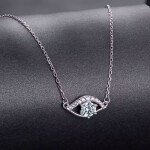 Stříbrný náhrdelník Evil Eye 0,5 ct MOISSANITE, stříbro 925/1000 + CERTIFIKÁT, Stříbrná 40 cm + 5 cm (prodloužení) certifikát GRA, hadřík na čištění stříbra, dárková krabička