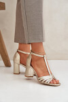 Sandály Z Přírodní Kůže Na Podpatku Laura Messi 2766 41