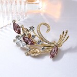 Brož se zirkony a krystaly Swarovski Elements Carolina - květina, Zlatá