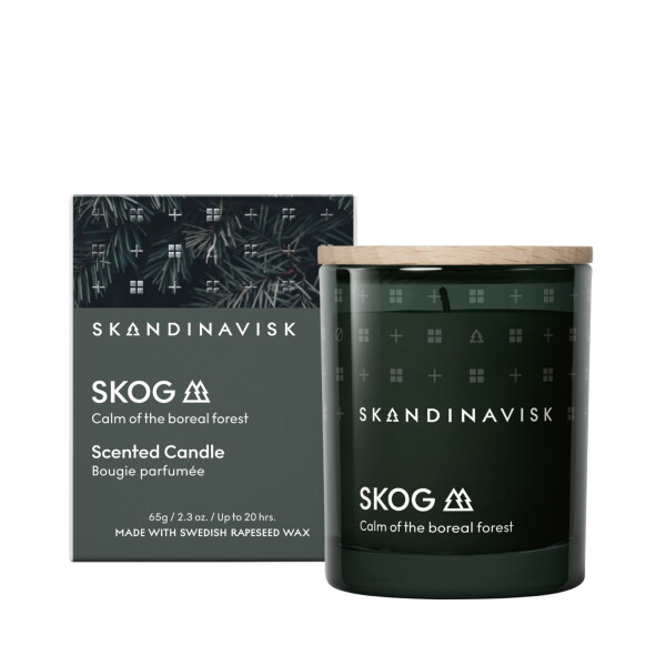 SKANDINAVISK SKOG (les) 65 g - SKANDINAVISK Vonná svíčka ve skle SKOG (les) 65 g, zelená barva, sklo