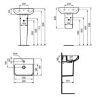 IDEAL STANDARD - i.Life B Umyvadlo 45x38 cm, s přepadem, otvor pro baterii, SmartGuard, bílá T4610HY