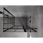 MEXEN/S - Mist T sprchový kout dveře křídlové pravá 90 x 80, černá dekor, černá 8A4T-090-080-70-77-P