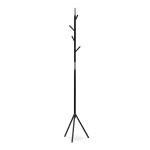 Věšák stojanový, výška 179 cm, kovová konstrukce, černý matný lak, nosnost 6 kg