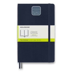 Zápisník Moleskine Expanded - měkké desky, L, čistý - modrý