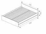 Postel Cosmo C14 - 140 cm Barva korpusu: Dub - sonoma, Rozměr: 140 x 200 cm