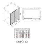CERANO - Sprchové posuvné dveře Lantono - pravá - 8 mm - Soft-Close - chrom, mléčné sklo - 150x195 CER-663190
