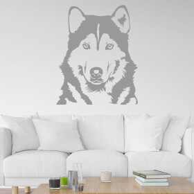 Samolepka Husky Barva: šedá, Velikost: 80 x 65 cm