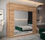 Šatní skříň Abi T2 s nástavcem Barva korpusu: Dub artisan, Rozměry: 180 cm, Dveře: Dub artisan
