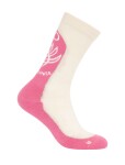 Dámské merino turistické ponožky ICEBREAKER Wmns Hike+ Light Crew Fresh Fern, Chalk/Pop/Snow velikost: 41-43 (L)