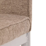 Židle jídelní, béžová látka, šedé kovové nohy