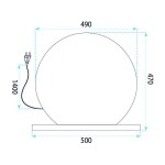 REA - Zrcadlo LED HOLLYWOOD L. Gold 50 cm HOM-01803