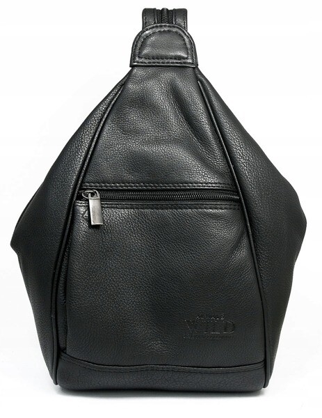 Pánský menší kožený batoh Leo, černý