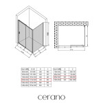 CERANO - Sprchový kout Varone LINE L/P - 6 mm - chrom, transparentní sklo - 120x90x195 - posuvný CER-DY505-90109