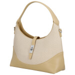 Trendy dámská koženková kabelka do ruky Lussy, béžová