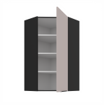 Horní rohová skříňka Arona 60x60 GN-108 1F (45°) Barva korpusu: Černá, Barva dvířek: Kašmír