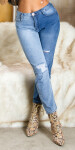 Sexy Highwaist Bi-Color Mom Jeans Použitý vzhled denimblue