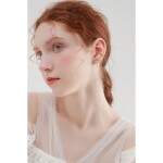 Vánoční stříbrné náušnice Sněhová vločka, Zlatá