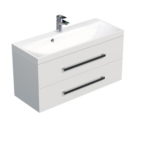 Koupelnová skříňka s umyvadlem SAT Cube Way 100x40 cm bílá lesk CUBE2100ZBL CUBE2100ZBL