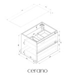 CERANO - Koupelnová skříňka Carole - dub medový + deska pod umyvadlo z lit. mramoru Elanys - 12 mm - bílá matná - 70x49,2x46 CER-8050BD85522