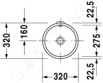 DURAVIT - Architec Umyvadlo vestavné, průměr 275 mm, s přepadem, bílá 0319270000