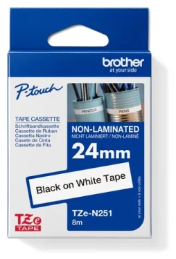 Brother TZE-N251 bílá/černá / Páska do tiskárny štítků / nelaminovaná / 24 mm (TZEN251)