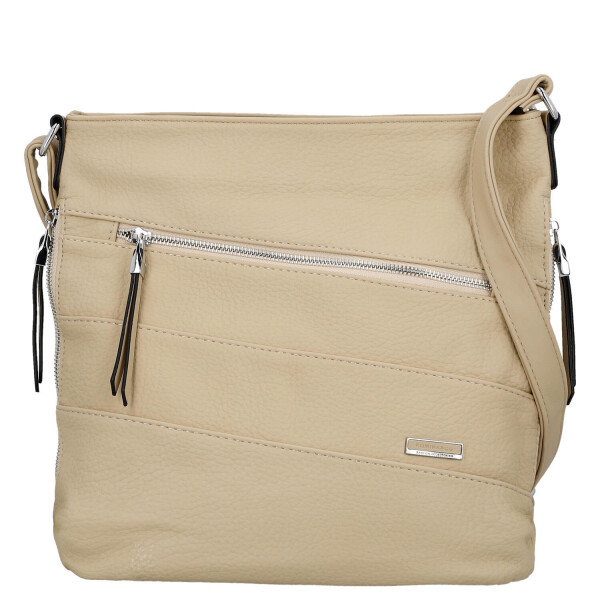 Trendy dámská koženková crossbody kabelka Tande, tmavě béžová