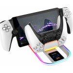 IPega P5P11 Charger Dock s RGB 2v1 pro Playstation Portal Remote Player a PS5 Ovladač bílá (57983119470)