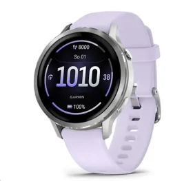 Garmin Venu 4 41mm stříbrná, fialový řemínek / Chytré hodinky / AMOLED / GPS / Bluetooth / 10 dní výdrž (010-03013-01)