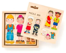 WOODY Puzzle Lidé a povolání v dřevěné krabičce