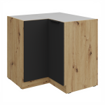 Spodní rohová skříňka Aria 90x90 DN 2F BB Barva korpusu: Černá, Barva dvířek: GR - Graphite AFM