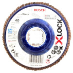 Lamelový brusný kotouč na kov pro úhlové brusky se systémem X-LOCK Bosch Best for Metal - 125mm, zrnitost 120, 22.23mm, X571, rovná verze, plastový list (2608619212)