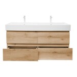 Koupelnová skříňka s umyvadlem SAT B-Way 119x50x45 cm dub mat BWAY2120OAKU2BB BWAY2120OAKU2BB