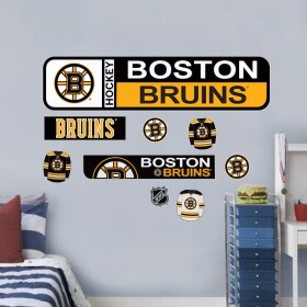 Mustang Drinkware Samolepky na Stěnu Boston Bruins NHL Repositionable Street Signs Wall Decal Set