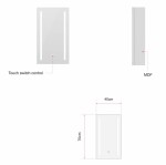 Erga Hana, zrcadlová galerka s LED osvětlením 40x70cm s integrovanou zásuvkou, bílá, ERG-V05-HANA-4070-WH