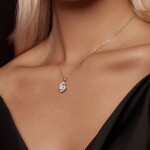 Stříbrný dvojitý náhrdelník Cristy 1 ct MOISSANITE + CERTIFIKÁT, Stříbrná 40 cm + 5 cm (prodloužení) certifikát GRA, hadřík na čištění stříbra, dárková krabička