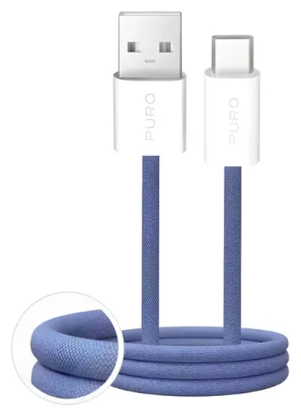 Puro Fabrik 2.0 modrá / Datový kabel / USB-A / USB-C / 10 W / 1,5 m