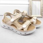 Pohodlné sandály na suchý zip Rieker W RKR691 beige 40