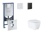 GROHE - Rapid SLX Set předstěnové instalace, klozetu, sedátka SoftClose a tlačítka Even, phantom black SANI11BB5110