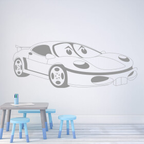 Samolepka Dětské autíčko Porsche Barva: šedá, Velikost: 40 x 18 cm